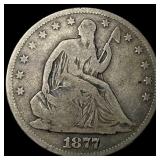 1877 Seated Liberty Half Dollar LIGHTLY CIRCULATED