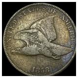 1858 Copper-Nickel Flying Eagle Cent LIGHTLY CIRCU
