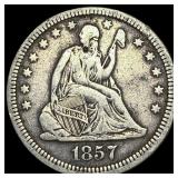 1857 Seated Liberty Quarter NEARLY UNCIRCULATED