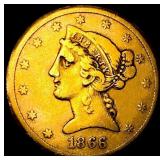 1866-S Motto $5 Gold Half Eagle