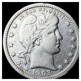 1903 Silver Barber Quarter NEARLY UNCIRCULATED