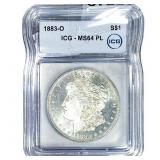 1883-O Morgan Silver Dollar ICG MS64 PL