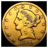 1855-S $5 Gold Half Eagle