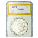 1897-S Morgan Silver Dollar PGA MS63