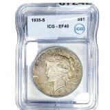 1935-S Silver Peace Dollar ICG EF40