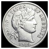 1914-D Silver Barber Dime NEARLY UNCIRCULATED