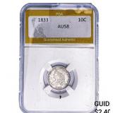 1833 Capped Bust Dime PGA AU58