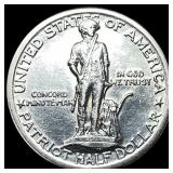 1925 Silver Lexington-Concord Half Dollar CLOSELY