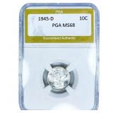 1945-D Mercury Silver Dime PGA MS68