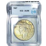 1927 Silver Peace Dollar ICG AU58
