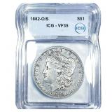 1882-O/S Morgan Silver Dollar ICG VF35