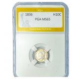 1836 Capped Bust Half Dime PGA MS65