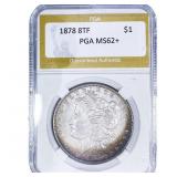 1878 8TF Morgan Silver Dollar PGA MS62+