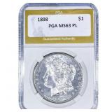 1898 Morgan Silver Dollar PGA MS63 PL