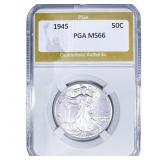 1945 Walking Liberty Half Dollar PGA MS66