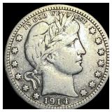 1914 Barber Silver Quarter LIGHTLY CIRCULATED
