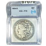 1904-S Morgan Silver Dollar ICG F15