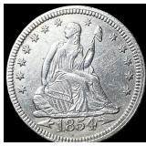 1854 Arrows Seated Liberty Quarter UNCIRCULATED