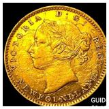 1882H Newfoundland Gold 2 Dollars .0981oz AGW