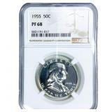 1955 Franklin Half Dollar NGC PF68