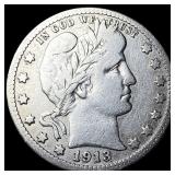 1913-D Silver Barber Quarter NEARLY UNCIRCULATED