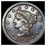 1853 Braided Hair Large Cent CLOSELY UNCIRCULATED