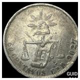 1879 Mexico Silver 50 Centavos
