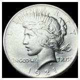 1921 Silver Peace Dollar CLOSELY UNCIRCULATED