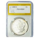 1880-S Morgan Silver Dollar PGA MS64