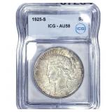 1925-S Silver Peace Dollar ICG AU58