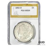 1892-O Morgan Silver Dollar PGA MS64