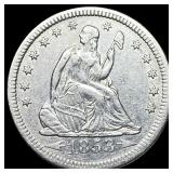 1853 Arrows Seated Liberty Quarter CHOICE AU