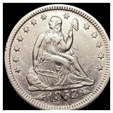 1853 Arrows Seated Liberty Quarter CLOSELY UNCIRCU