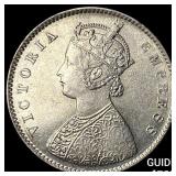 1878 British India Silver Half Rupee