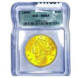 1904 $20 Gold Double Eagle ICG MS64