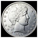 1909-S Silver Barber Half Dollar CHOICE AU