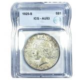 1925-S Silver Peace Dollar ICG AU53