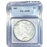 1927 Silver Peace Dollar ICG AU58