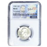 1938 Washington Silver Quarter NGC MS65