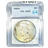 1928-S Silver Peace Dollar ICG AU53