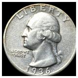 1936-D Silver Washington Quarter NEARLY UNCIRCULAT