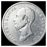 1849 Netherlands Silver 25 Cents LIGHTLY CIRCULATE