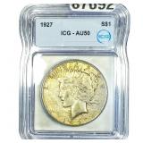 1927 Silver Peace Dollar ICG AU50