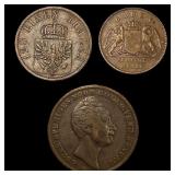 [3]1800s German States Kreuzer,Skilling,&3 Pfennin