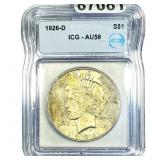 1926-D Silver Peace Dollar ICG AU58