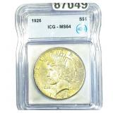 1926 Silver Peace Dollar ICG MS64