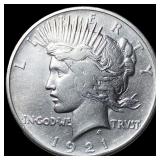 1921 Silver Peace Dollar NEARLY UNCIRCULATED