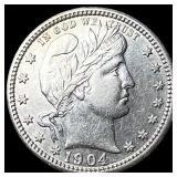 1904 Barber Silver Quarter CLOSELY UNCIRCULATED