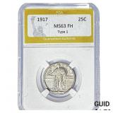 1917 Standing Liberty Quarter PGA MS63 FH Type 1