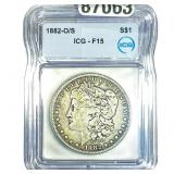 1882-O/S Morgan Silver Dollar ICG F15